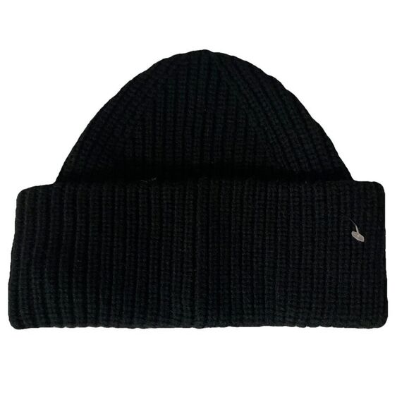 NEW WITHOUT TAG  COACH Wool Bland Ribbed Knit Logo Patch Beanie Black - Picture 4 of 4